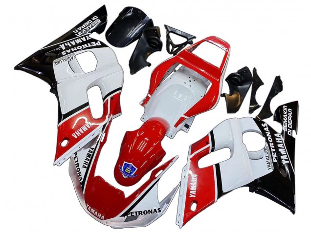 Yamaha YZF 600 R6 Motorrad Verkleidung 1998-2002 - Weiss Rot Schwarz Petronas Yamalube 50th