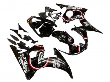 Yamaha YZF R6S Motorrad Verkleidung 2006-2009 - Glanzendes Schwarz Rot Weiss Lucky Strike Motul