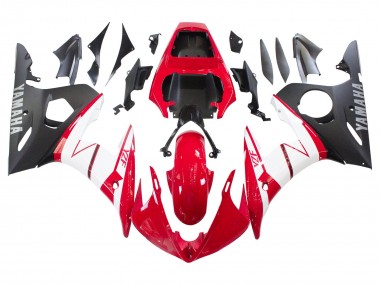 Yamaha YZF R6S Motorrad Verkleidung 2006-2009 - Rot Weiss Matt Schwarz
