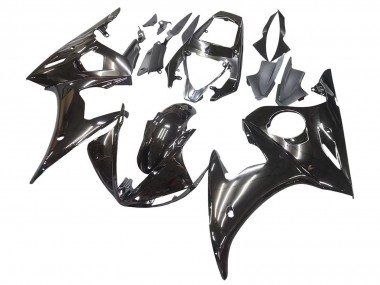 Yamaha YZF R6S Motorrad Verkleidung 2006-2009 - Glanzendes Schwarz