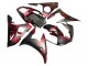 Yamaha YZF 600 R6 Motorrad Verkleidung 2005 - Matt Schwarz Rot Geometric
