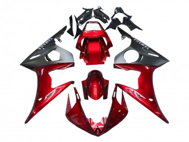 Yamaha YZF 600 R6 Motorrad Verkleidung Kit 2005 - Rot Matt Schwarz