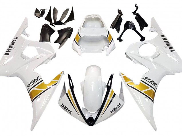 Yamaha YZF 600 R6 Motorrad Verkleidung 2005 - Weiss Gold Schwarz