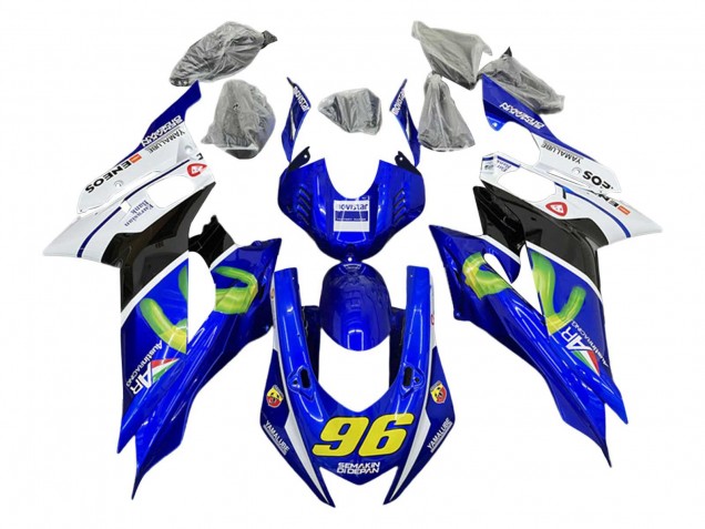 Yamaha YZF 600 R6 Motorrad Verkleidung 2017-2025 - Weiss Blau Schwarz Grun MoviStar Semakin Didepan