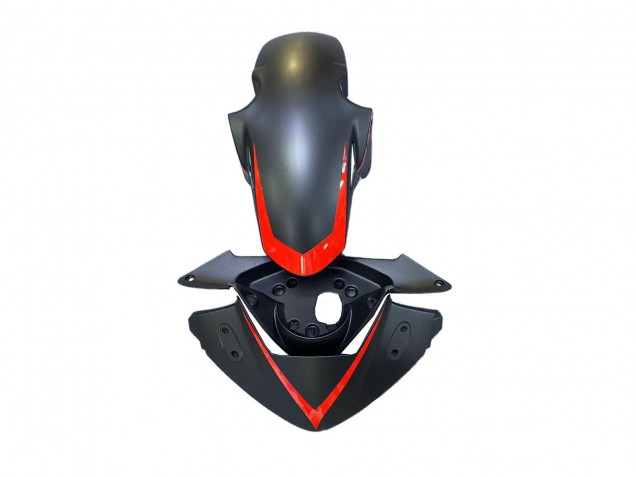 Honda CBR250RR Motorrad Verkleidung 2011-2015 - Matt Schwarz Rot Streifen