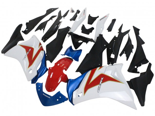 Honda CBR250RR Motorrad Verkleidung 2011-2015 - Weiss Rot Hellblau