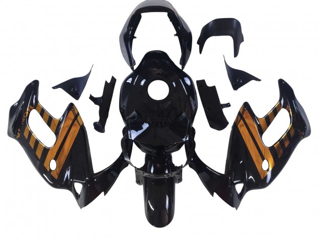 Honda VTR1000F Motorrad Verkleidung 1997-2005 - Glanzendes Schwarz Gold