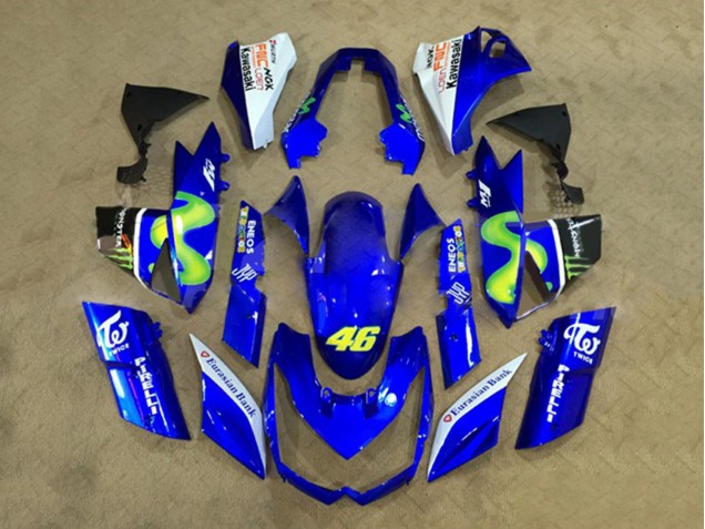 Kawasaki Z1000 Motorrad Verkleidung 2010-2013 - Weiss Blau Gelb Monster