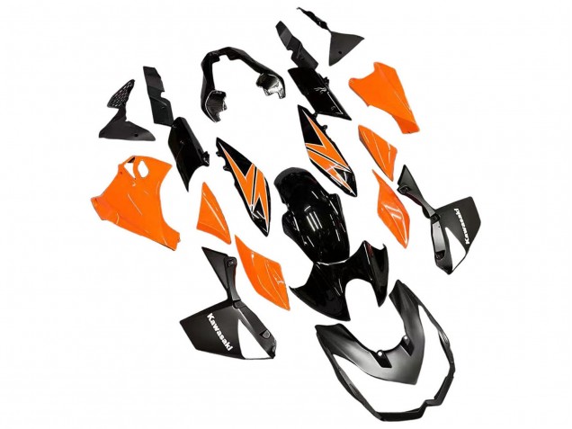 Kawasaki Z1000 Motorrad Verkleidung 2010-2013 - Orange Glanzendes Schwarz