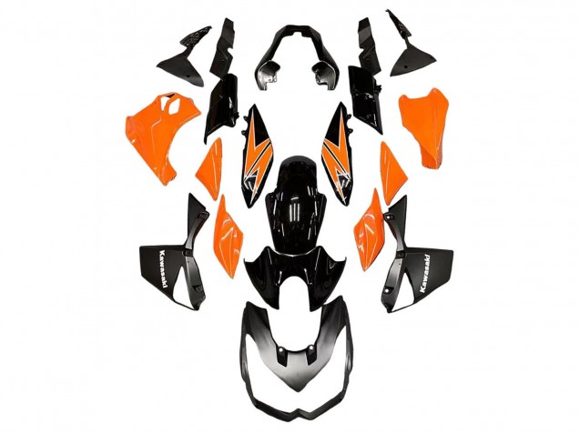 Kawasaki Z1000 Motorrad Verkleidung 2010-2013 - Orange Glanzendes Schwarz