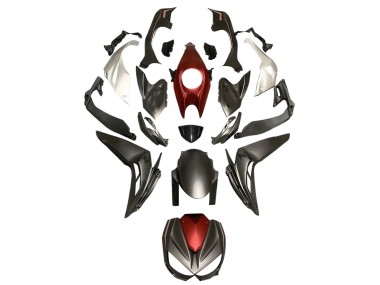 Kawasaki Z1000 Motorrad Verkleidung 2014-2019 - Silber Rot Matt Schwarz