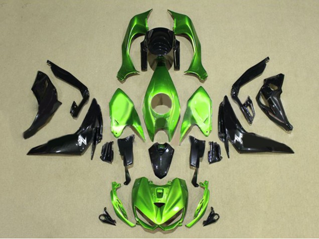 Kawasaki Z1000 Motorrad Verkleidung 2014-2019 - Grun Glanzendes Schwarz