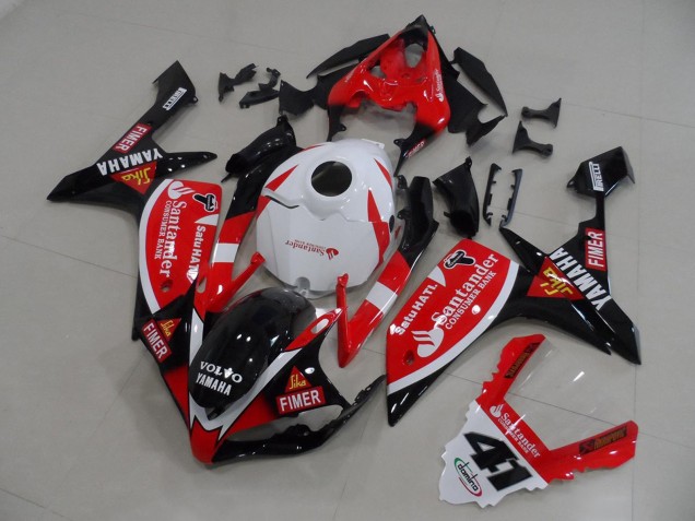 Yamaha YZF R1 Motorrad Verkleidung 2007-2008 - Rot Weiss Schwarz Volvo Fimer Santunder