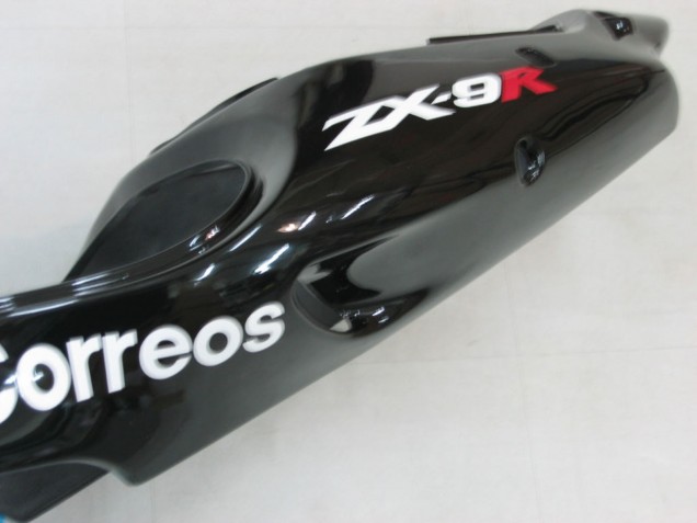Kawasaki ZX9R Motorrad Verkleidung 2000-2001 - Glanzendes Schwarz Weiss West