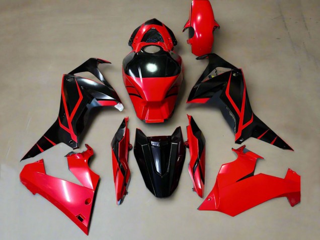 Honda CBR650R Motorrad Verkleidung 2019-2020 - Rot Glanzendes Schwarz Streifen