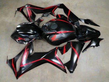 Honda CBR650R Motorrad Verkleidung 2019-2020 - Glanzendes Schwarz Rot Streifen