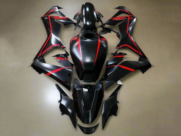 Honda CBR650R Motorrad Verkleidung 2019-2020 - Glanzendes Schwarz Rot Streifen