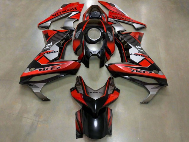 Honda CBR650R Motorrad Verkleidung 2021-2023 - Rot Silber Glanzendes Schwarz