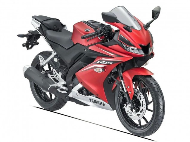 Yamaha YZF R15 Motorrad Verkleidung 2018-2024 - Matt Rot Schwarz
