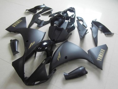 Yamaha YZF R1 Motorrad Verkleidung 2009-2011 - Glanzendes Schwarz Matt Schwarz Gold Aufkleber
