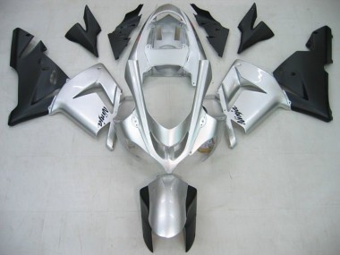Kawasaki ZX10R Motorrad Verkleidung 2004-2005 - Glanzendes Silber Matt Schwarz