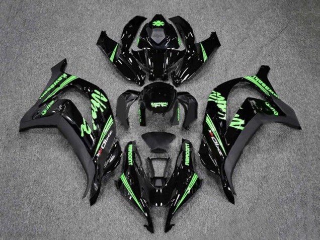 Kawasaki ZX10R Motorrad Verkleidung 2016-2020 - Glanzendes Schwarz Grun