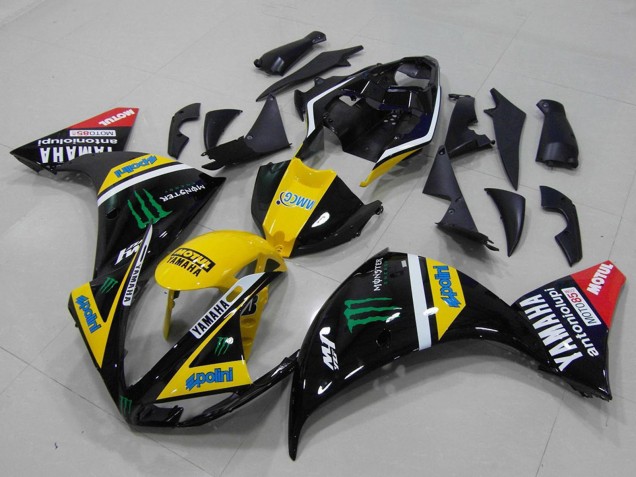 Yamaha YZF R1 Motorrad Verkleidung 2012-2014 - Gelb Weiss Schwarz Rot Grun Monster