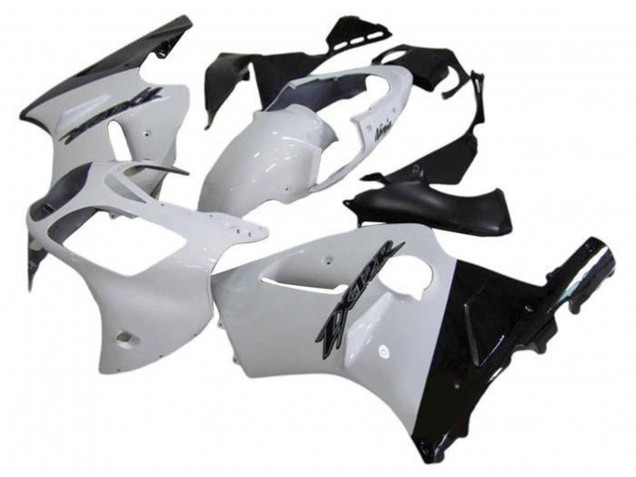Kawasaki ZX12R Motorrad Verkleidung 2002-2006 - Weiss Glanzendes Schwarz