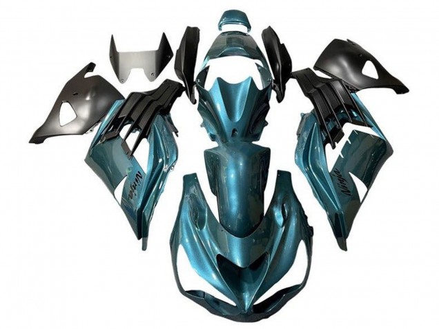 Kawasaki ZX14R ZZR1400 Motorrad Verkleidung 2012-2024 - Metallisch Blau Grun Blau