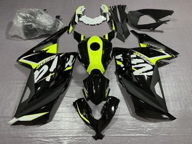 Kawasaki EX300 Motorrad Verkleidung 2013-2017 - Glanzendes Schwarz Neon Gelb Weiss