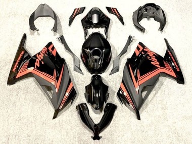 Kawasaki EX300 Motorrad Verkleidung 2013-2017 - Glanzendes Schwarz Orange
