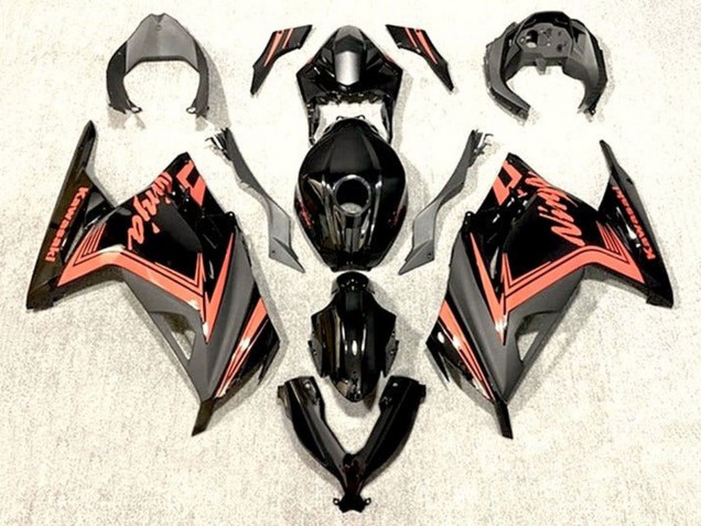 Kawasaki EX300 Motorrad Verkleidung 2013-2017 - Glanzendes Schwarz Orange