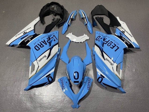 Kawasaki EX300 Motorrad Verkleidung 2013-2017 - Weiss Blau Schwarz Leopard