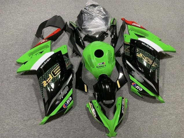 Kawasaki EX300 Motorrad Verkleidung 2013-2017 - Grun Weiss Schwarz Rot Elf