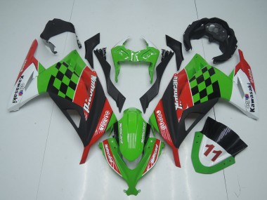 Kawasaki EX300 Motorrad Verkleidung 2013-2017 - Grun Weiss Rot Schwarz Motocard