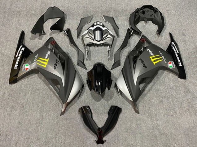 Kawasaki EX300 Motorrad Verkleidung 2013-2017 - Matt Grau Schwarz Gelb Monster