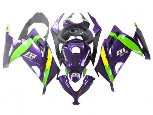 Kawasaki EX300 Motorrad Verkleidung 2013-2017 - Lila Grun Gelb EVA Rennen