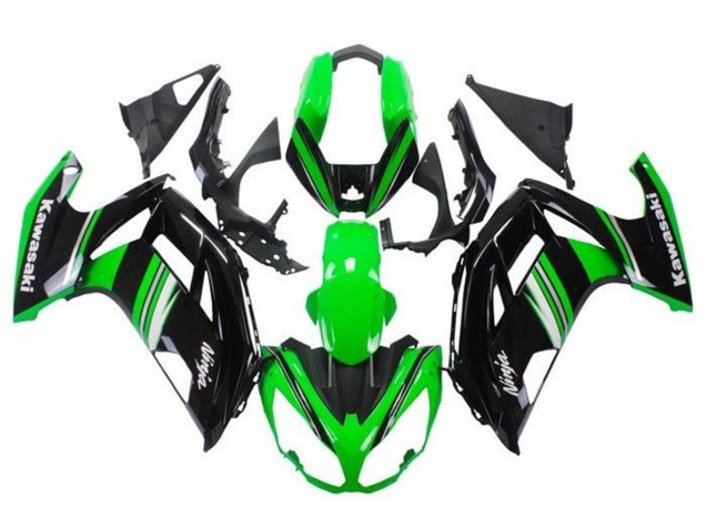 Kawasaki Ninja 650 EX650 Motorrad Verkleidung 2012-2016 - Grun Schwarz Weiss Grau Streifen