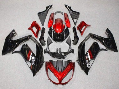 Kawasaki Ninja 650 EX650 Motorrad Verkleidung 2012-2016 - Rot Glanzendes Schwarz