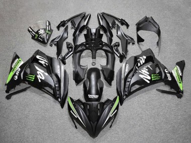 Kawasaki Ninja 650 EX650 Motorrad Verkleidung 2017-2019 - Matt Schwarz Grun Weiss Monster
