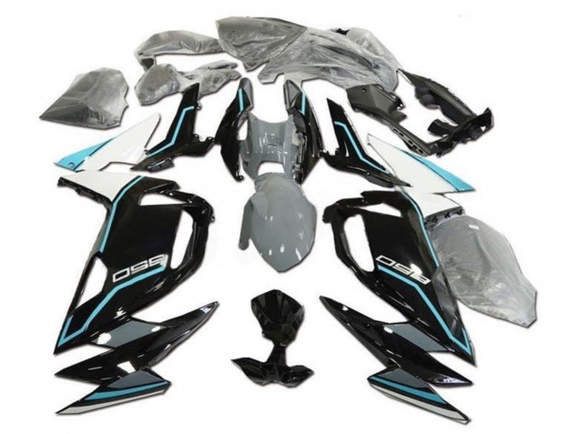 Kawasaki Ninja 650 EX650 Motorrad Verkleidung 2020-2025 - Weiss Blau Glanzendes Schwarz