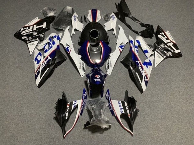 BMW S1000RR Motorrad Verkleidung 2015-2016 - Weiss Blau Schwarz Tyco