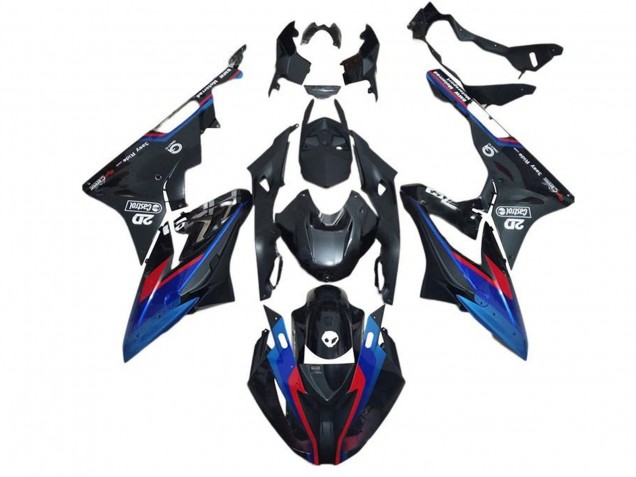 BMW S1000RR Motorrad Verkleidung 2015-2016 - Blau Rot Matt Schwarz