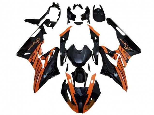 BMW S1000RR Motorrad Verkleidung 2015-2016 - Orange Glanzendes Schwarz