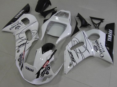 Yamaha YZF R6 Motorrad Verkleidung 1998-2002 - Weiss Schwarz Rot Corona Motul