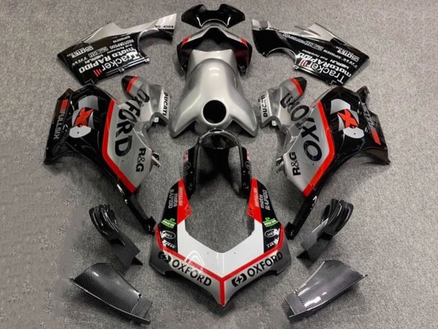 Ducati Panigale V4 V4S Motorrad Verkleidung 2020-2021 - Silber Weiss Rot Schwarz Carbonfaser Stil