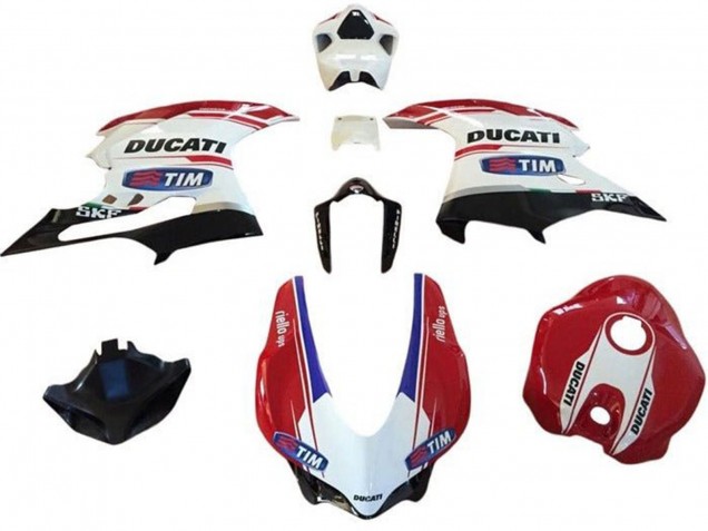 Ducati 959/1299 Motorrad Verkleidung 2015-2020 - Weiss Rot Blau Glanzendes Schwarz Tim