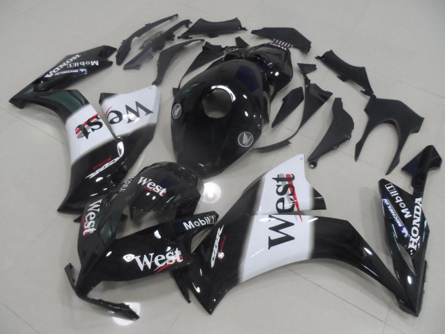 Honda CBR1000RR Motorrad Verkleidung 2012-2016 - Glanzendes Schwarz Weiss West
