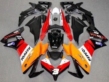 Honda CBR500R Motorrad Verkleidung 2013-2015 - Orange Weiss Rot Glanzendes Schwarz Repsol