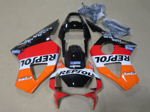 Honda CBR900RR 954 Motorrad Verkleidung 2002-2003 - Orange Weiss Rot Glanzendes Schwarz Repsol